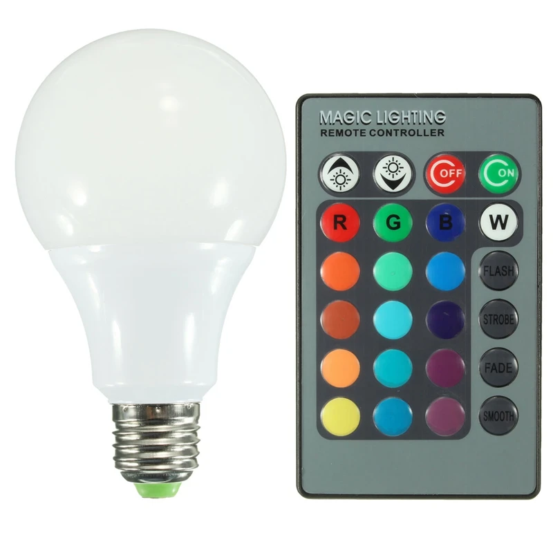 Один комплект светодиодные лампы Лампы для мотоциклов AC85 265V E27 RGB 16 Цвет Глобусы