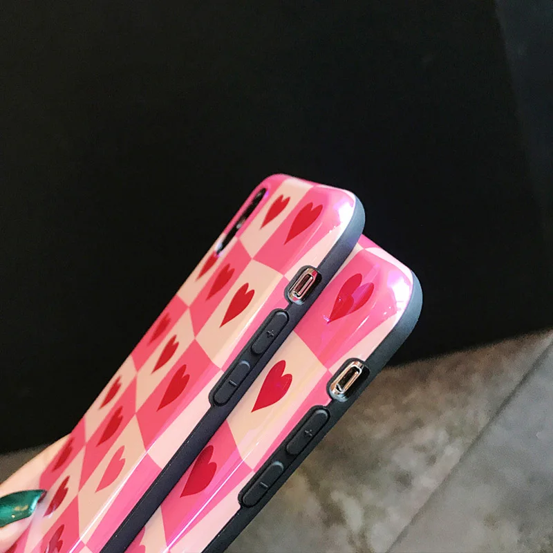 Cute Pink Heart Pattern IMD Soft TPU Phone Cover Back Case for Apple iPhone XR XS Max X 8 7 Plus 6 6S | Мобильные телефоны и