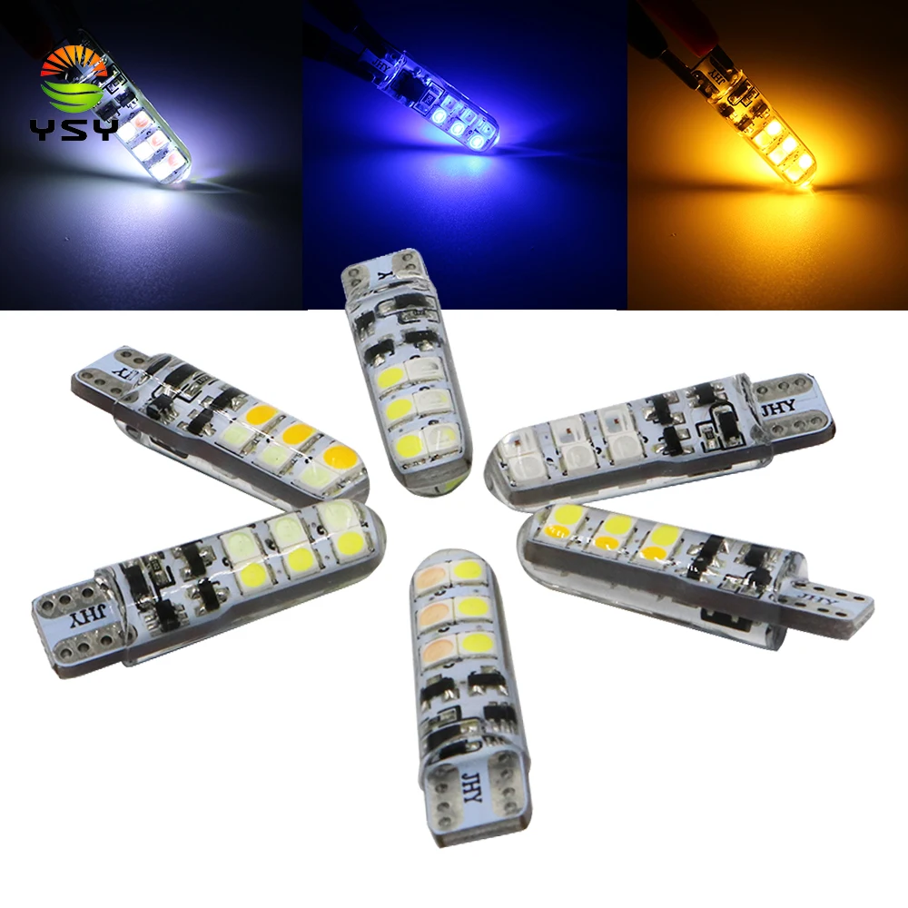 YSY T10 168 192 194 W5W 3030 12LED силикагель клиновидная Автомобильная Поворотная боковая