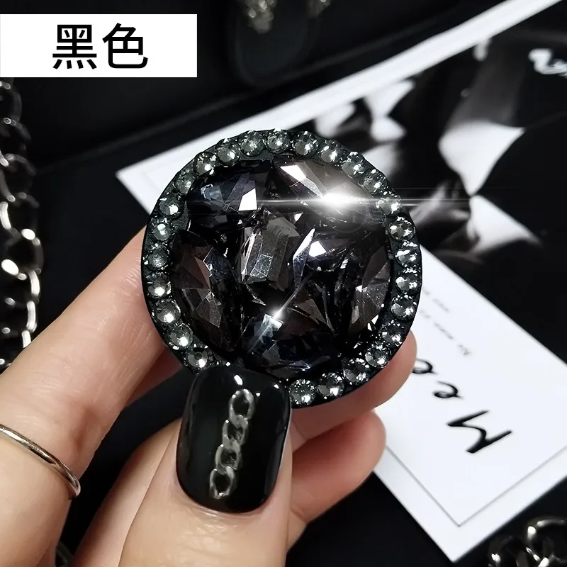 Black Кольцо Круглый держатель для розетка для мобильного телефона телефон Подставка для xiaomi redmi Note 7 iphone X XS Max Стразы Кронштейн ручной - Цвет: Black