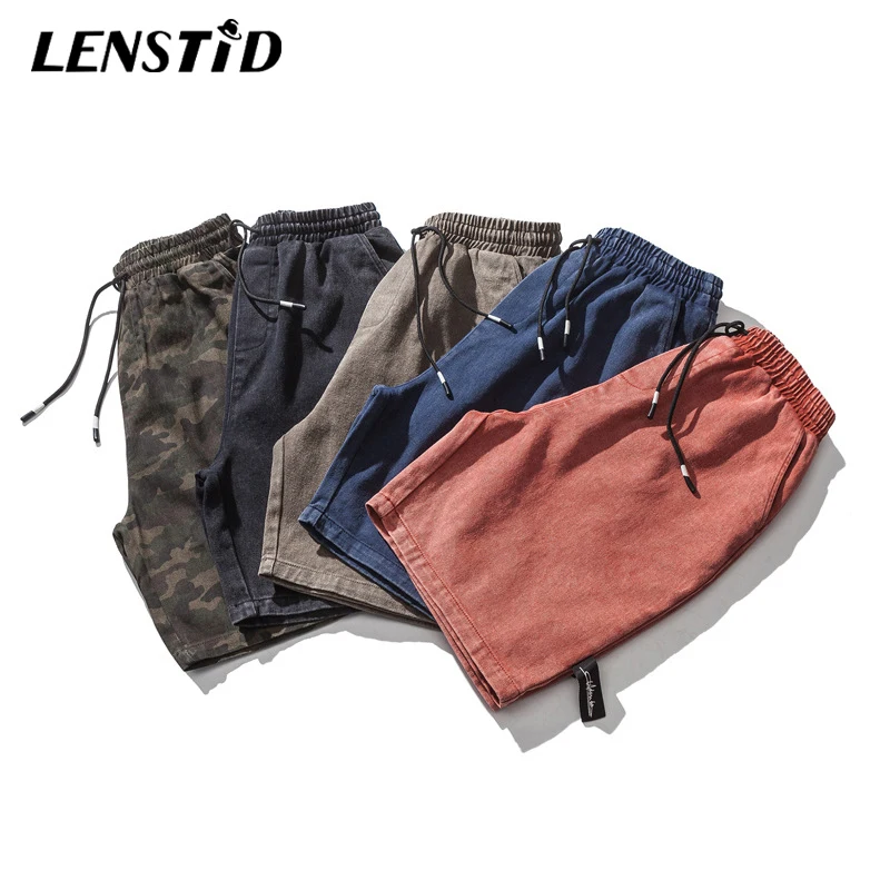 LENSTID 2019 летние мужские в японском стиле хип-хоп с эластичной резинкой на талии