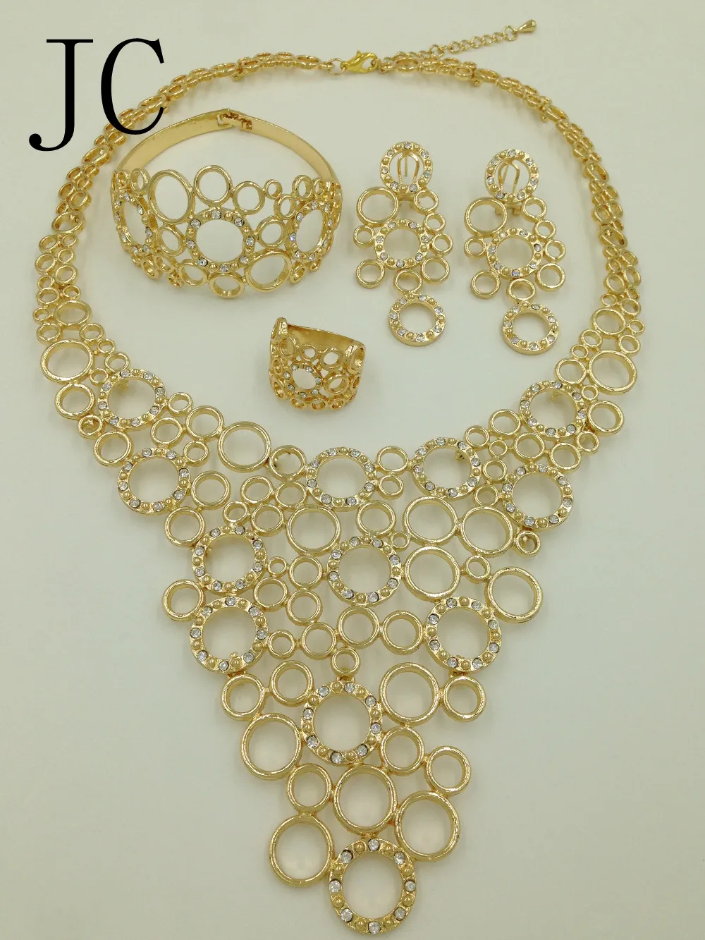 Новинка 2016 модные наборы ювелирных изделий золотого цвета в Дубае Элегантная