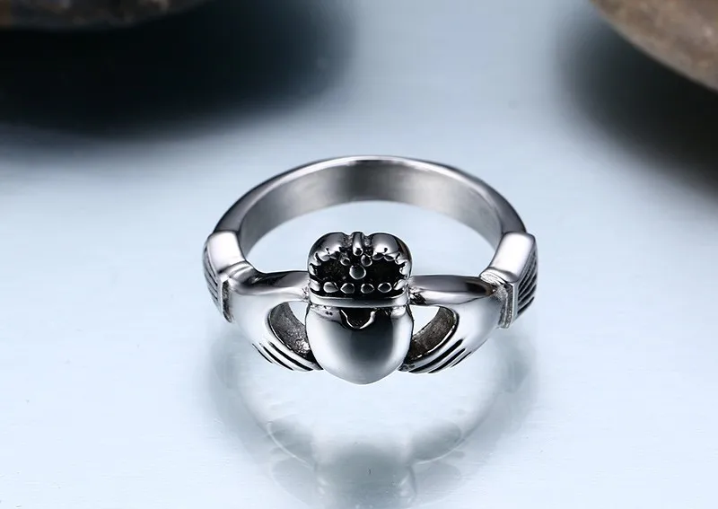 NEWBUY, Винтажное кольцо Claddagh, сердце, корона, обручальные кольца для женщин, нержавеющая сталь, массивные кольца для любви, хорошее свадебное ювелирное изделие