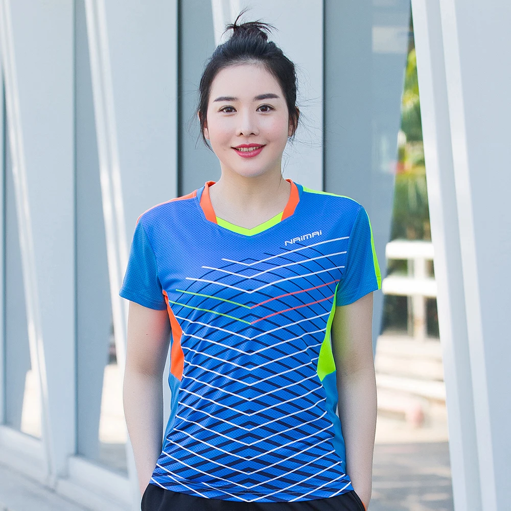 Woman 1 shirt Новинка, рубашки для бадминтона для женщин/мужчин, теннисные рубашки, футболки для настольного тенниса, быстросохнущая одежда для бадминтона 5090 - Цвет: Woman 1 shirt