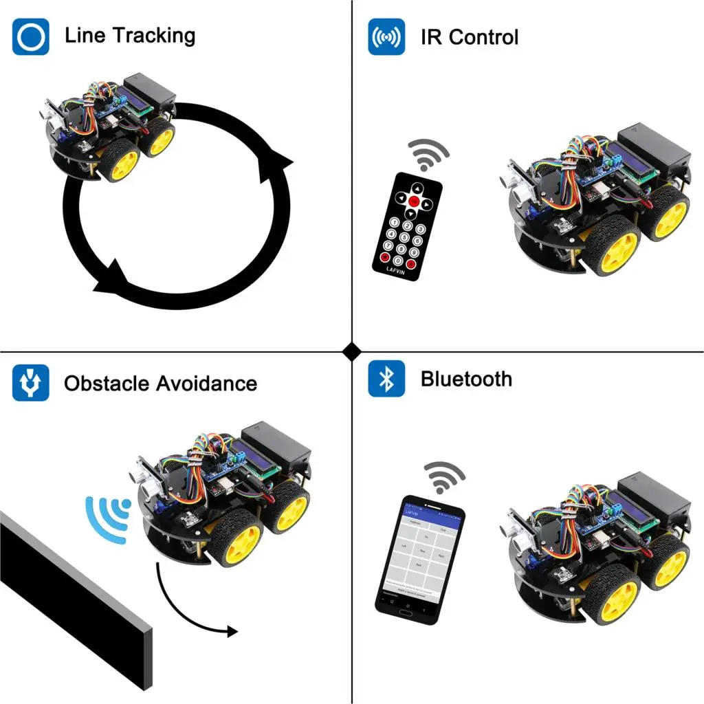 Умный робот LAFVIN автомобильный комплект с ультразвуковым датчиком модуль Bluetooth