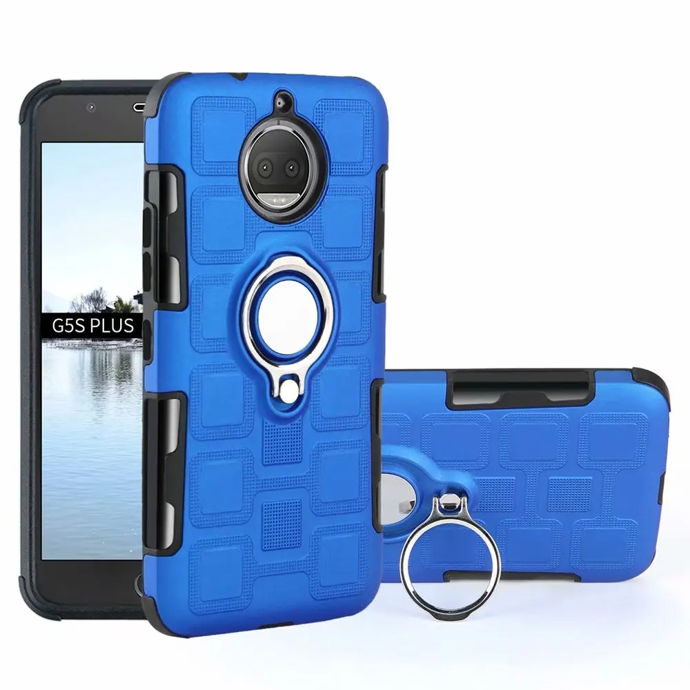 blue Чехол для Motorola Moto G7 G6 G5 G5S G4 C X4 E4 E5 Z3 Play Plus противоударный 2 в 1 Жесткий PC силиконовый чехол для телефона чехол - Цвет: blue