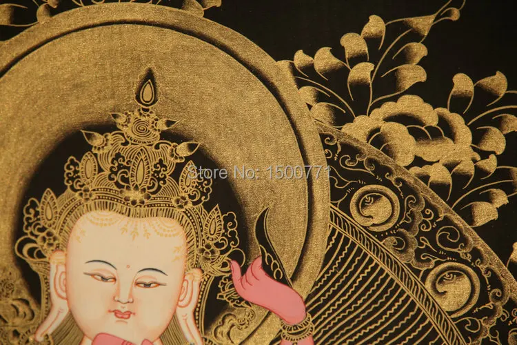 Пятно тибетская лама ручная роспись танка Мандала черная обучение гостиная