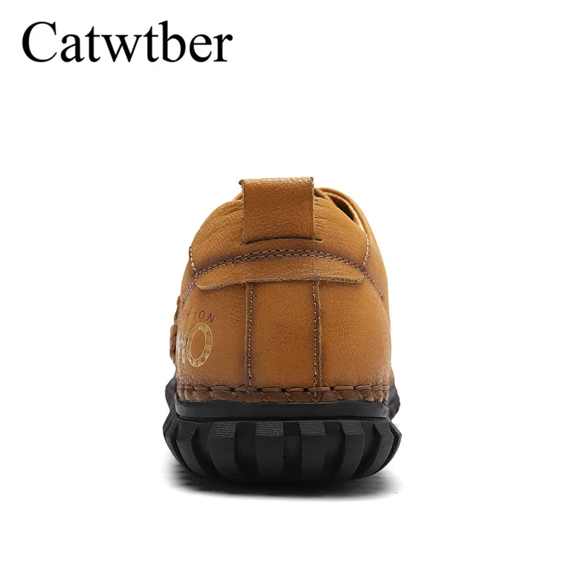 Catwtber Moccasins Male Loafers For Men Shoes Slip On Flats Handmade Leather Driving Walking Soft Footwear Quality Spring Boat | Обувь