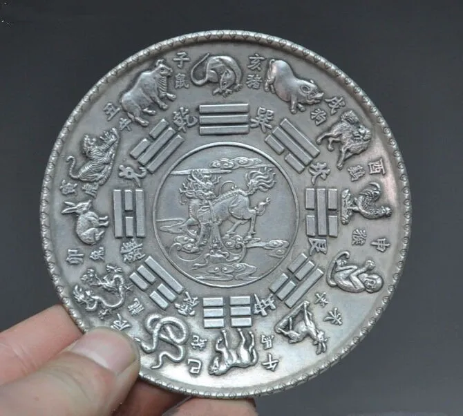 

Китайский фэн-шуй, 12 знаков зодиака, Статуя Дракона, белая латунная медная пластина