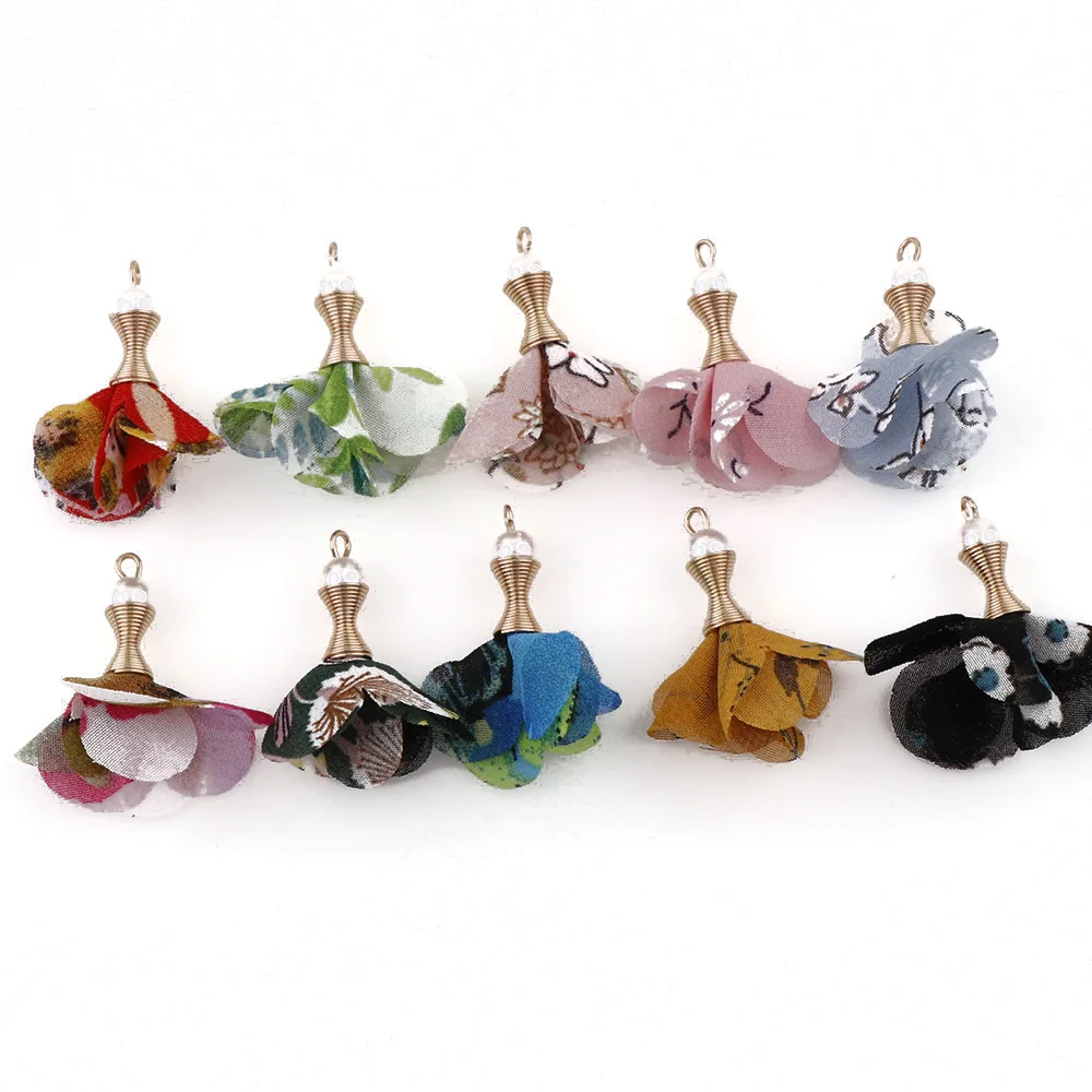 10 шт. кисточка в виде цветка шифон кисточки бахрома для Purl макраме сделай сам