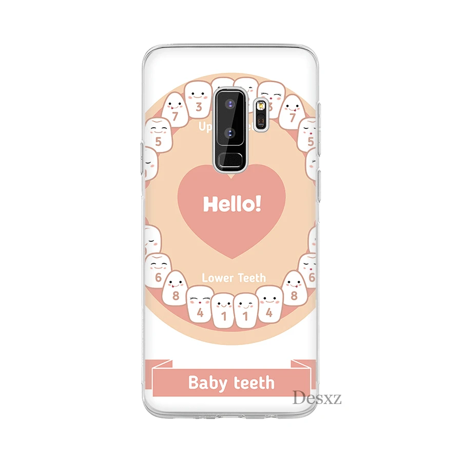 Чехол с милыми зубами для Samsung S3 S4 S5 S6 S7 Edge S8 S9 S10 Plus S10e Note 8 9 Жесткий