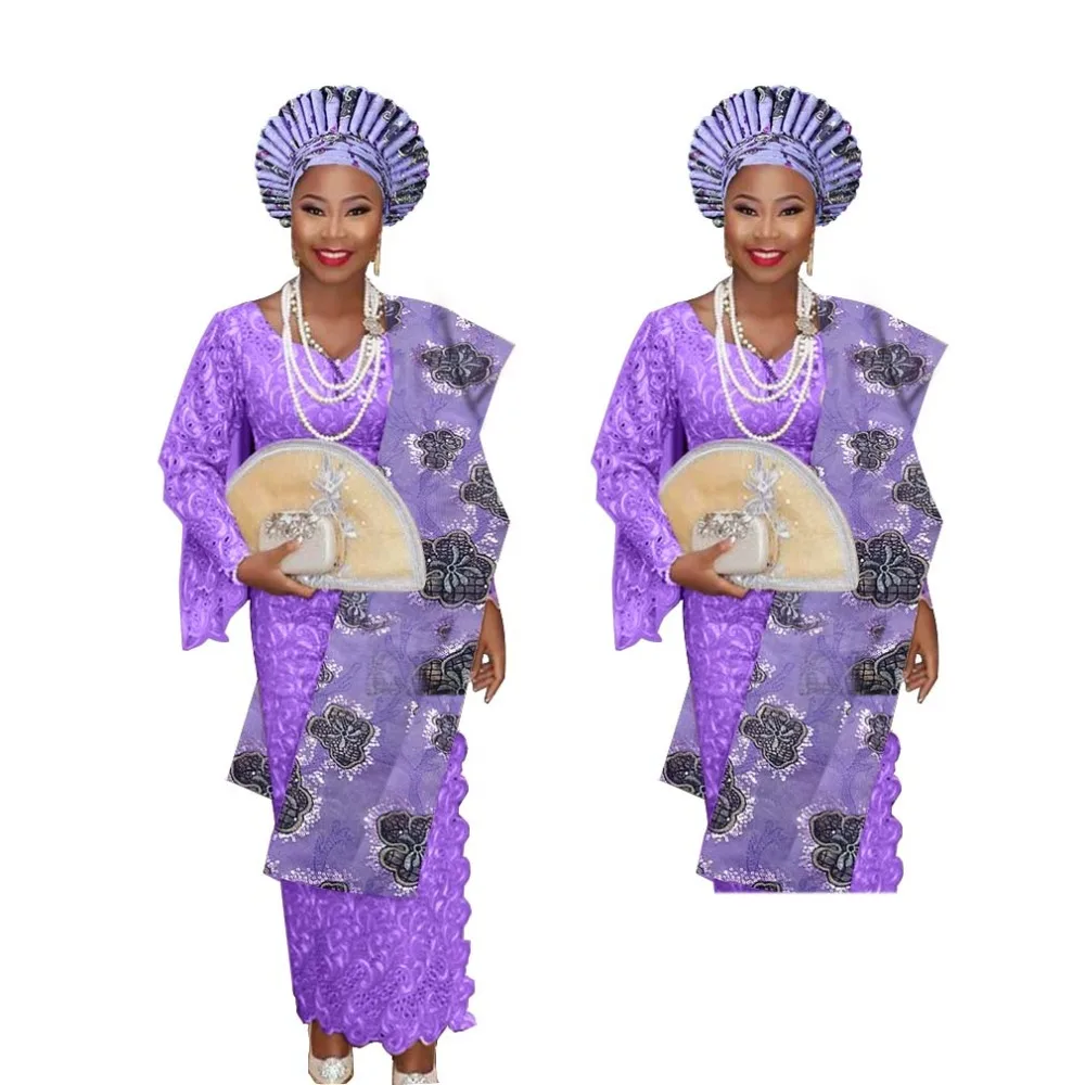 Новое поступление aso oke для свадьбы в африканском стиле auto gele с плечевым
