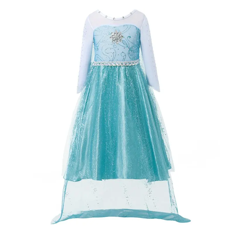 16 Elsa Dress Детский праздничный костюм для девочек, платье принцессы Авроры, Ариэль, Эльза, Белль "Золушка" Жасмин София Платье Рапунцель платье, платье для дня рождения, нарядное Костюмы - Цвет: 16 Elsa Dress