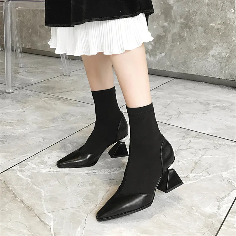 FEDONAS/2019 г. брендовые демисезонные Модные женские ботильоны в стиле панк с острым