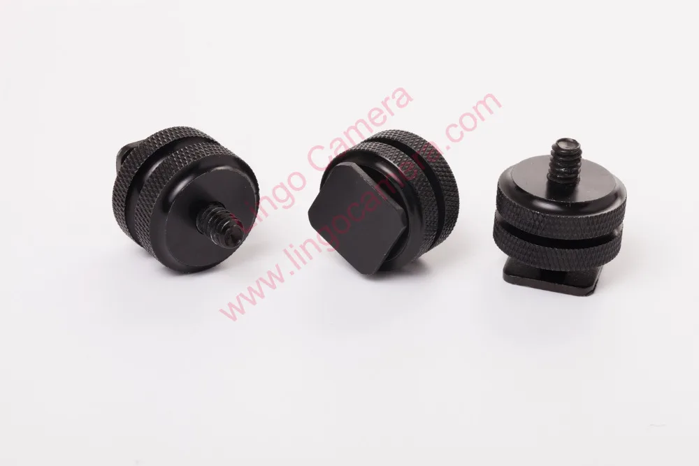 

New 1/4"-20 Tripod Screw to Flash Hot Shoe Mount Adapter Black