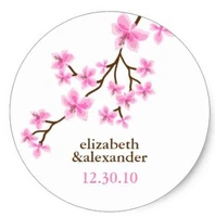 1 5inch pink cherry blossoms classic round sticker