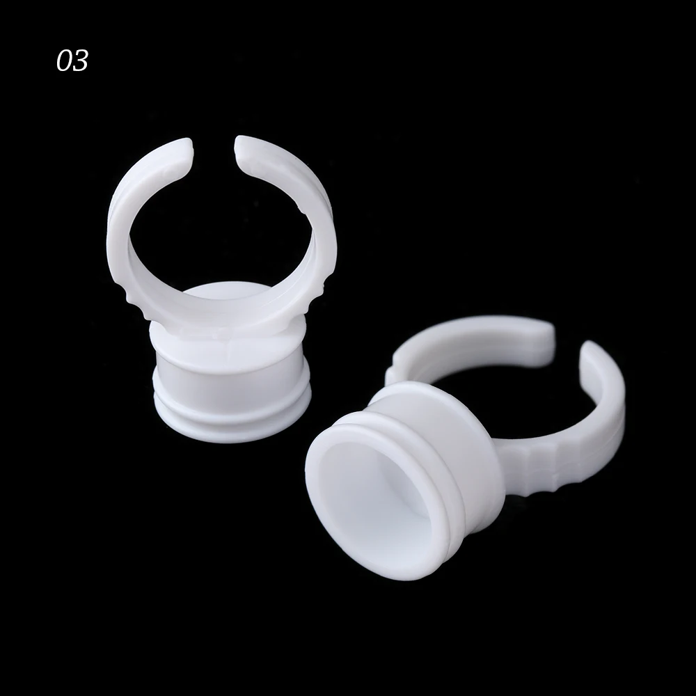 Style 03 100 шт./компл. профессиональный макияж одноразовый самоклеющийся ресниц держатель палитры кольцо для наклеивания паллет глаз Лаше расширение татуировки пигментный инструмент - Цвет: Style 03