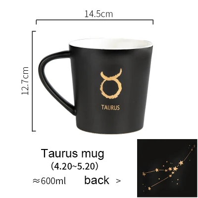 Taurus mug Керамическая кофейная кружка, чашка для молока, посуда для напитков, 12 созвездий, чашка, простые и креативные кружки Akuhome - Цвет: Taurus mug