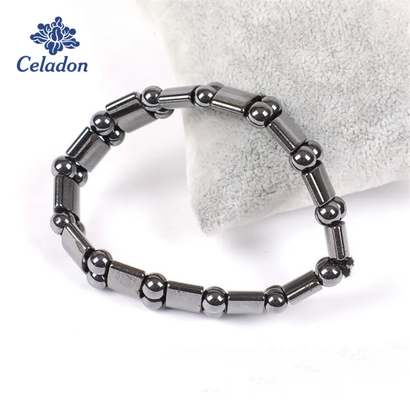 Новое поступление Магнитный браслет Half Moon черный цвет камень свободный вес