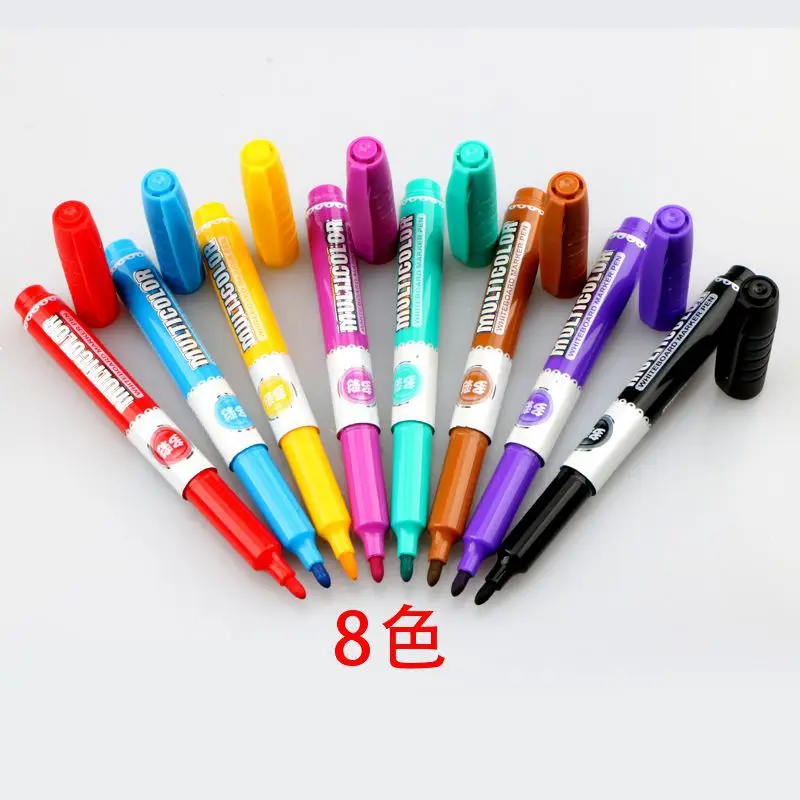 Цветная белая доска 8 шт. маркеры жидкий мел стираемая стеклянная керамика ручка