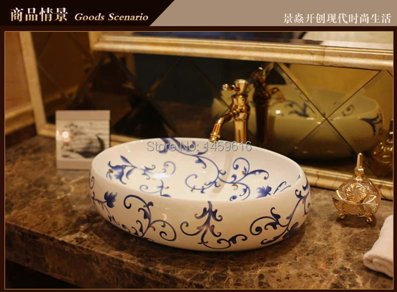 Овальная ванная керамическая Столешница умывальник гардероб ручная роспись