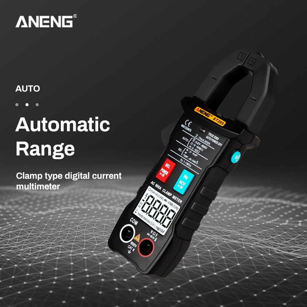 Цифровой мультиметр зажим ANENG ST205 4000 отсчетов Полный Интеллектуальный
