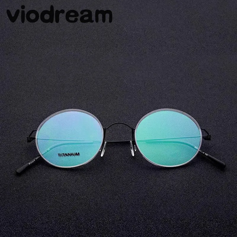 Viodream Ретро Круглый Титан Ultra Light Очки не винт тонкие оптические оправы для очков рецепт очки oculos-де-грау