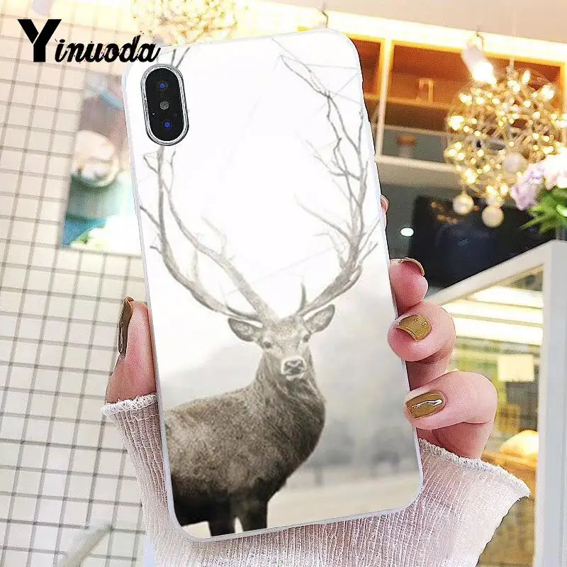 Yinuoda Снежный Олень зимний лес Новинка чехол для телефона Fundas для iPhone X XS MAX 6 6S 7 7plus 8 8Plus 5 5S XR 10 Чехол