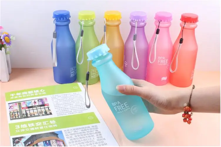 150PCS/lot Unbreakable Plastic Sports Water Bottles 550ml Portable Leak-Proof Drinking Accessories with Lid and Rope SN1588 | Дом и сад