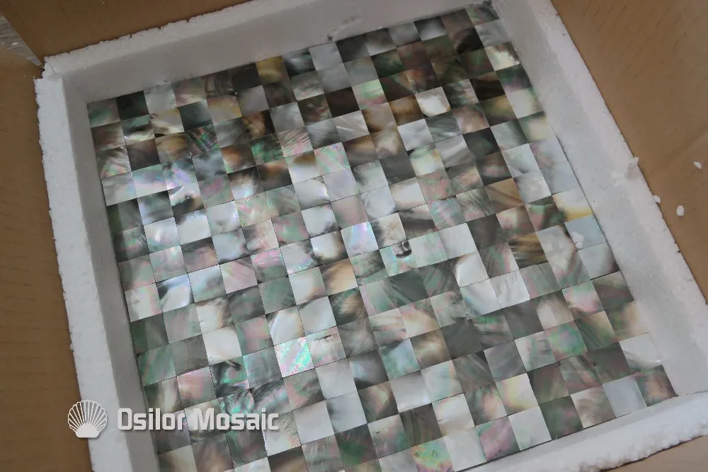 Free shipping 100% blacklip sea shell natural black color seamless mother of pearl mosaic tile for interior house decoration |