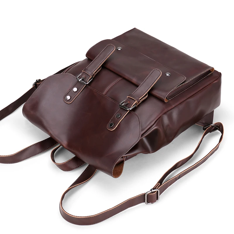 MYNOS Высокое Качество Кожа Мужчины Рюкзак Путешествия Сумка Старинные сумки На