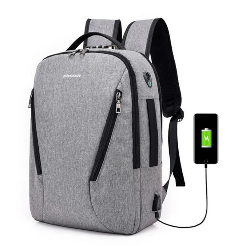 Рюкзак с usb интерфейсом Большая вместительная сумка для ноутбука мужские рюкзаки