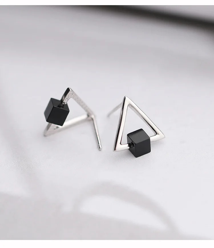 Женские серьги гвоздики геометрической формы из серебра 925 пробы|earrings cat|earring