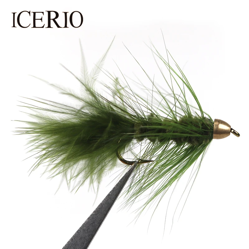 ICERIO 4 шт. # латунные конусные головки шерстяной буггер/стример мухи приманки на