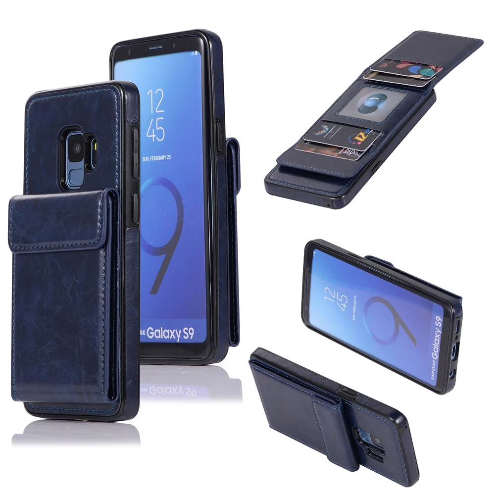 Leather Phone Case With Card Holder for Samsung Galaxy S8 S9 S10 Plus S10E Back Cover S7 S7Edge S 8 10 9 Retro |