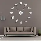 Настенные часы с зеркальным эффектом для Мопсов и собак