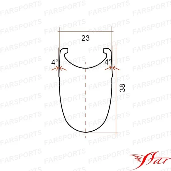 Farsports aero u-образный диски 38 мм глубина х 23 мм доводом для дорожного велосипеда Велосипедное колесо базальтовая тормозная поверхность Гарантия 18 месяцев