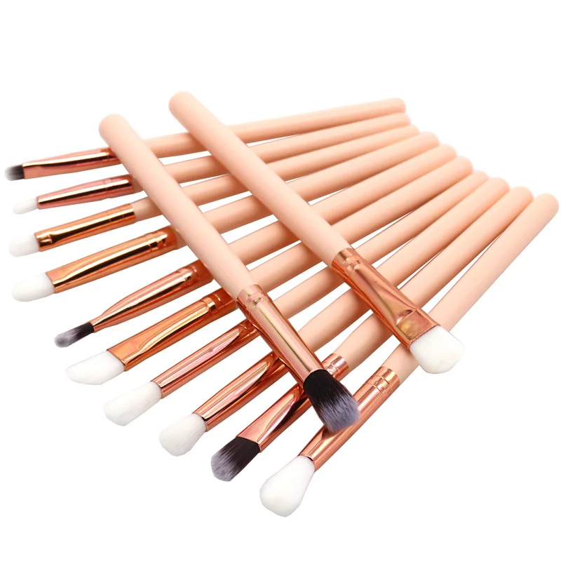 12pcs 03 SinSo 12 шт. набор кистей для макияжа основа для теней для век кисть для пудры профессиональные Мягкие Кисти для волос для макияжа набор косметических инструментов - Handle Color: 12pcs 03