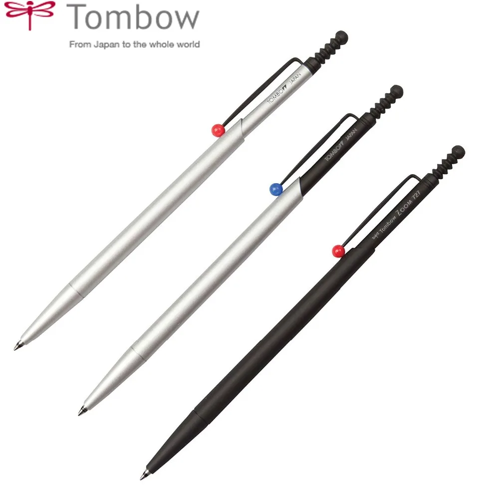 Шариковая ручка Tombow Zoom 727 0,7 мм, Милые Роскошные деловые ручки, многоразовый латунный корпус, наконечник из нержавеющей стали в подарочной коробке, красная точка, 1 шт