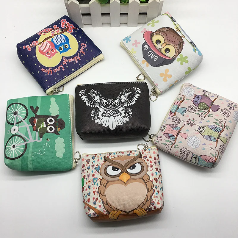 

Free ship!1lot=12pc!Classic model cute owl coin purse / key bag / Cosmetic pencil Bag/ cute coin mini wallet/children storage ba