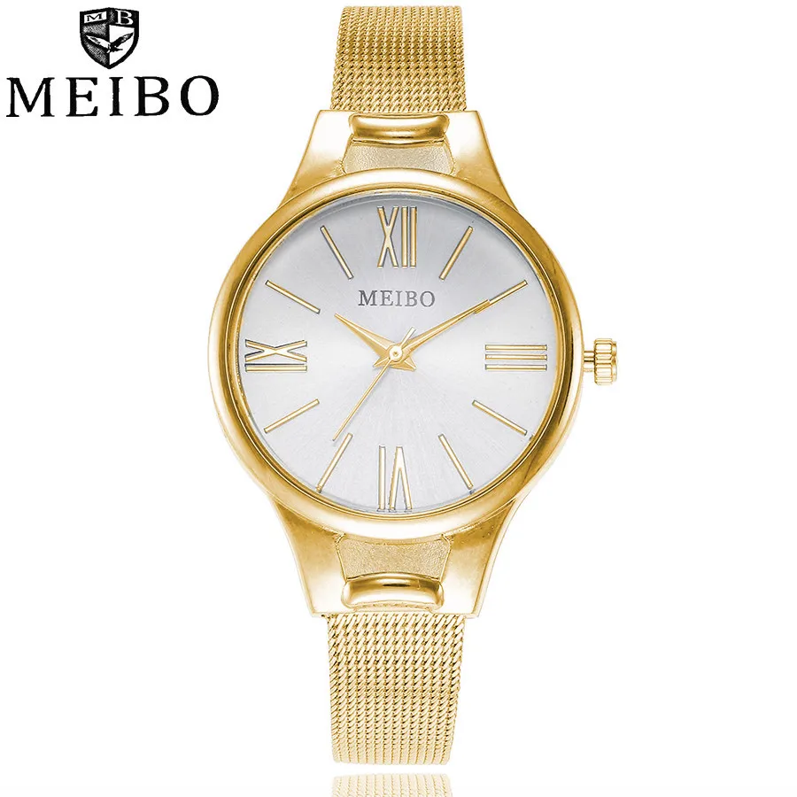 Женские Модные кварцевые часы розового золота с римским циферблатом