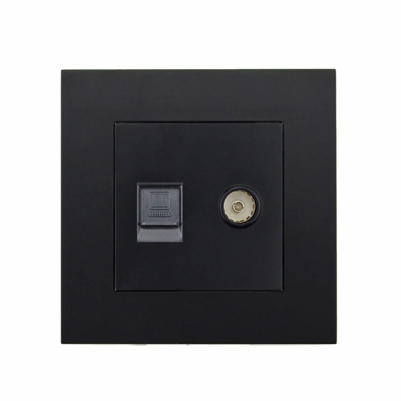 ATLECTRIC настенная двойная розетка RJ45 черная/золотистый/шампань/белая