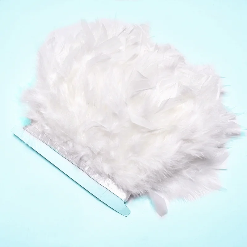 white 1 м/лот, черные пушистые перья индейки, отделка, бахрома, 10-15 см, окрашенная лента с перьями марабу, сделай сам, праздничная одежда, платье, Шлейфы - Color: white
