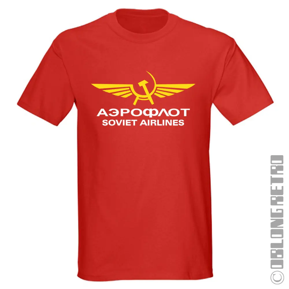 Ретро-футболка Российские советские авиалинии Забавные футболки