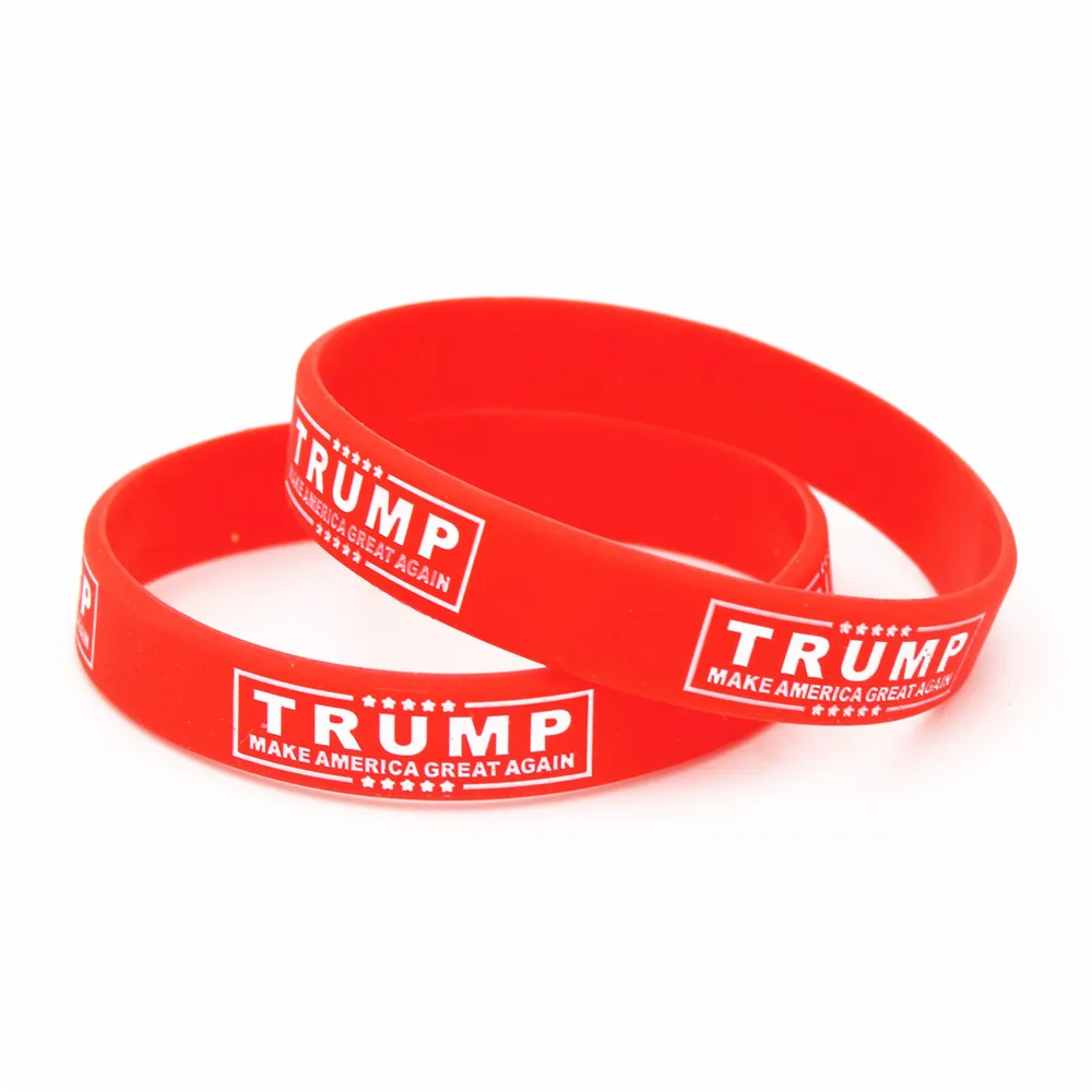 2 шт. модные силиконовые браслеты LUKENI с надписью Make America Great опять Трамп красные