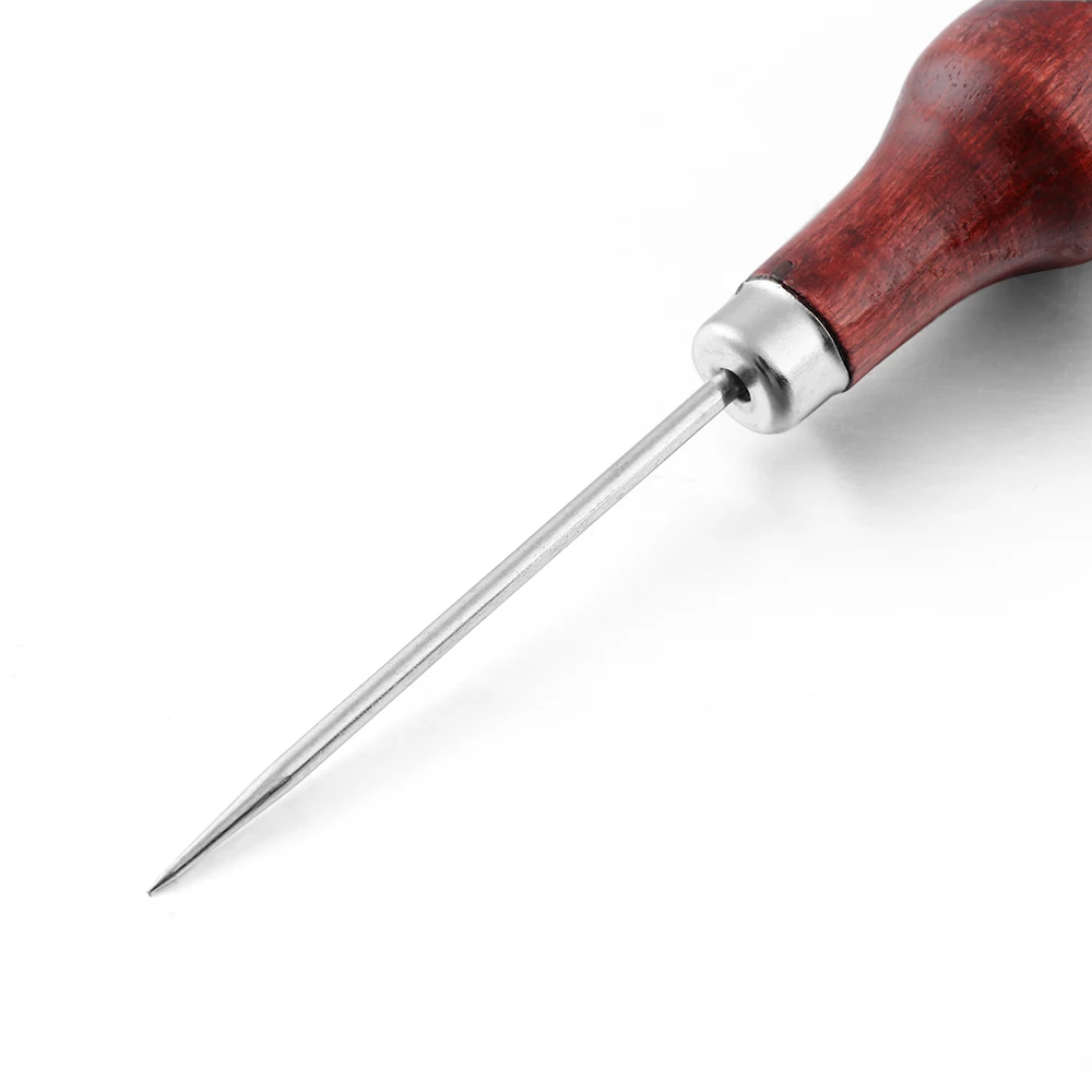 

1/3PCS DIY Leather Tent Sewing Awl Pin Wooden Handle Punch Hole Repair Crafts Tool Hand Stitcher Leathercraft Needle Stitcher