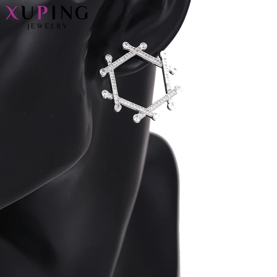 Xuping Elegant Special Design Earrings Rhodium Plated Earring Stud Jewelry for Women Christmas Gifts 93476 | Украшения и