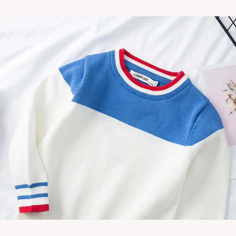 New Baby Girls Sweater Autumn Spring Kids Knitwear Boys Pullover Sweater Stripe Knitted Sweater Children's Clothing