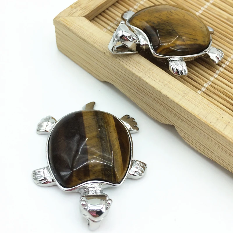 Тигровый глаз формы черепаха кулон 31*43 мм дизайн животных новые модные DIY