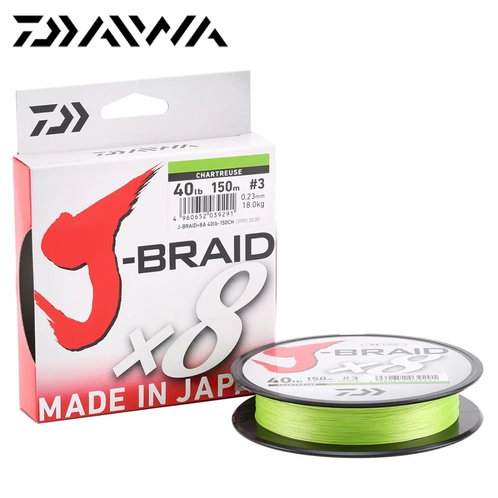 ChartReuse Daiwa J-BRAID 8A 150 м зеленый цвет 8 плетеная леска из мононити 10-60 фунтов Сделано в Японии - Цвет: ChartReuse